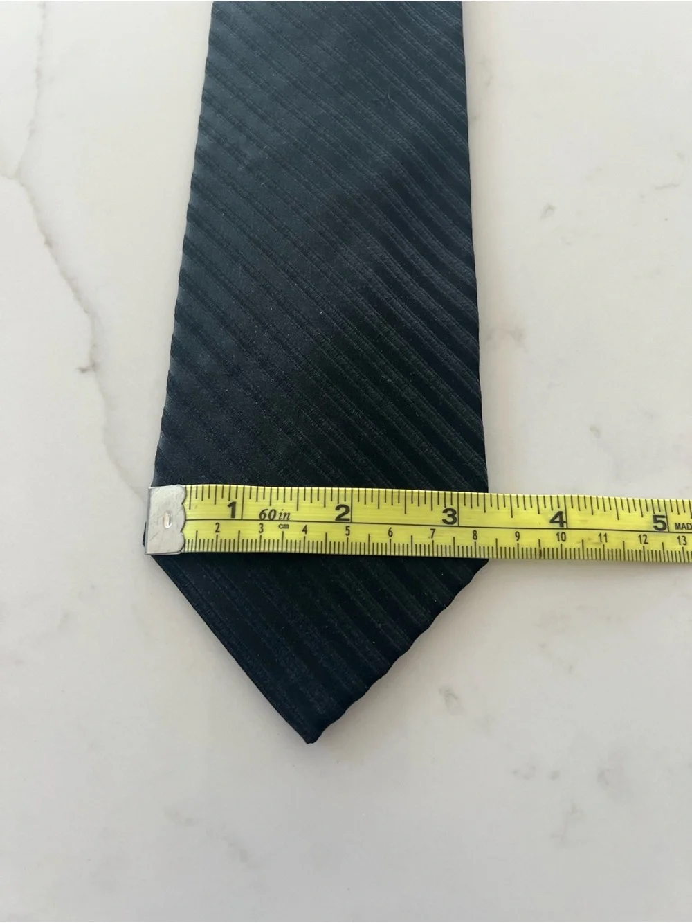 Sleek Silk Black Tie with Subtle Diagonal Texture